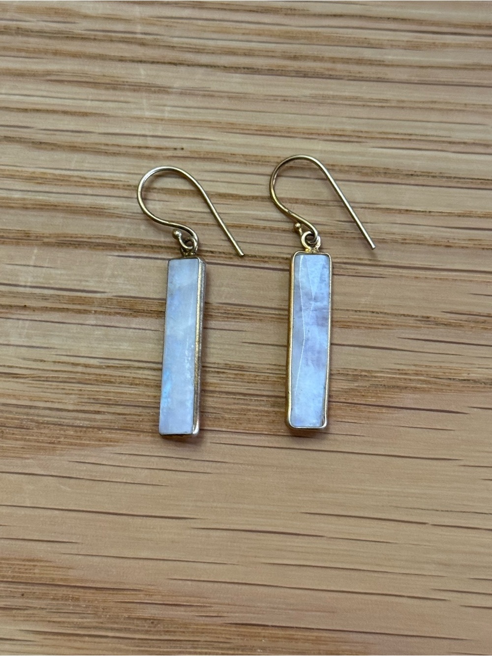 Chan Luu Gold Moonstone Bar Earrings